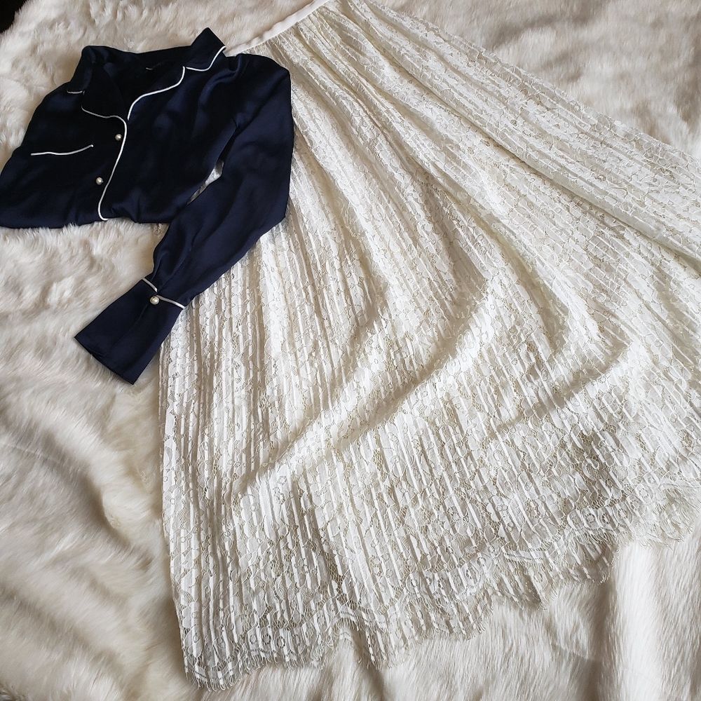 Keepsake the label white lace maxi skirt M